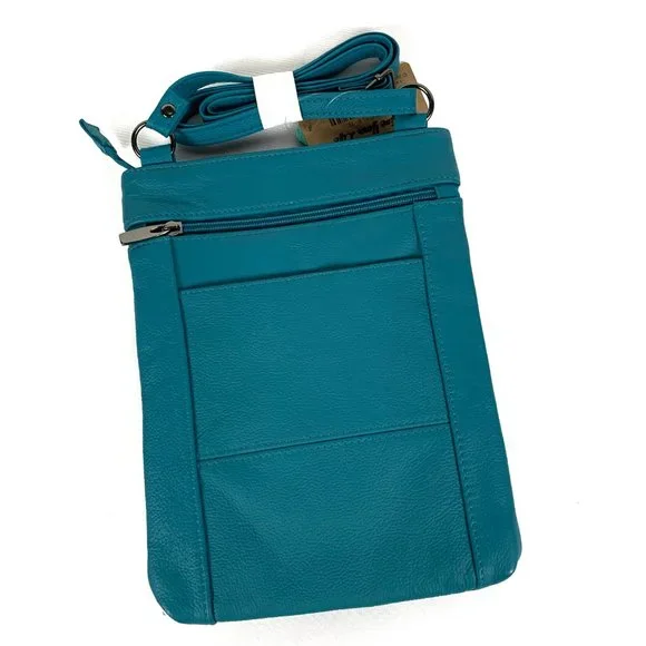 NWT- Maze Exclusive Super Soft Leather Crossbody Bag - Teal - Picture 2 of 10